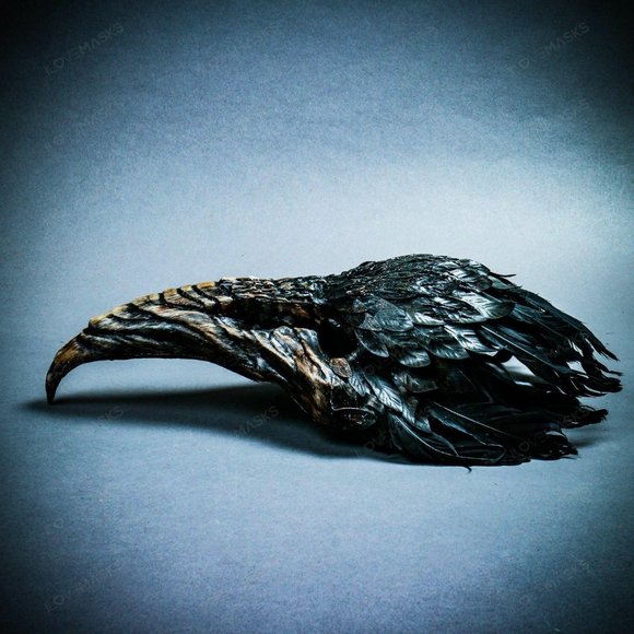 Halloween Brown Bird Curved Nose Feather Plague Do - Picture 6 of 9
